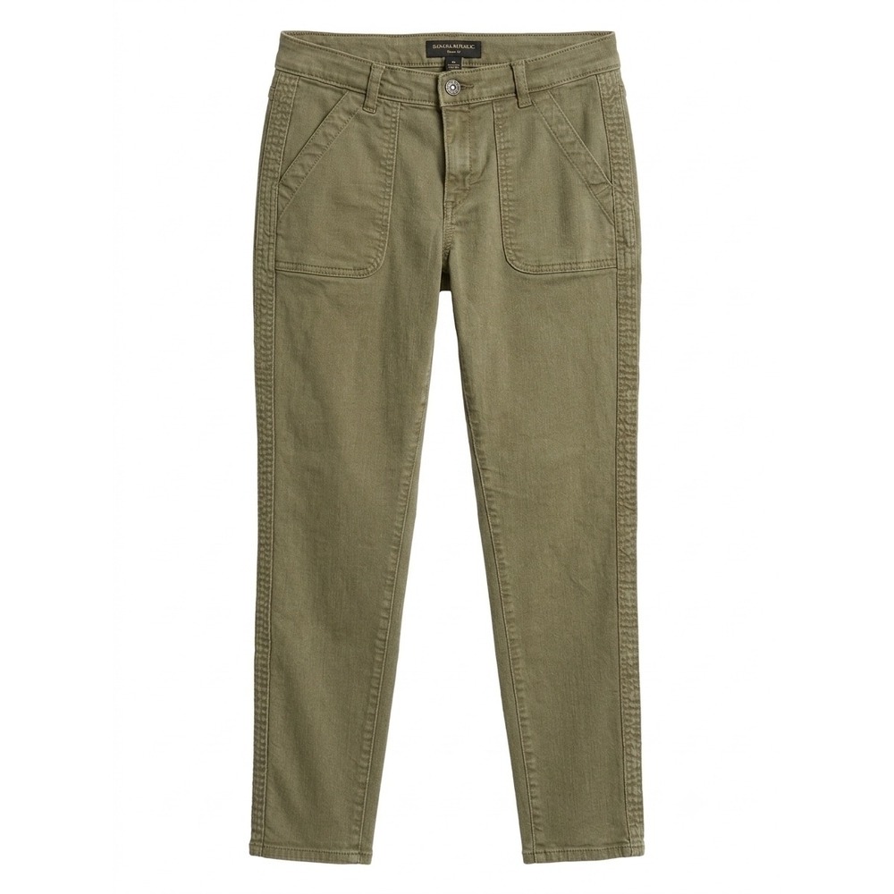 Banana Republic Utility Mid Rise Skinny Pants Womens 29/8 Olive Green Cargo